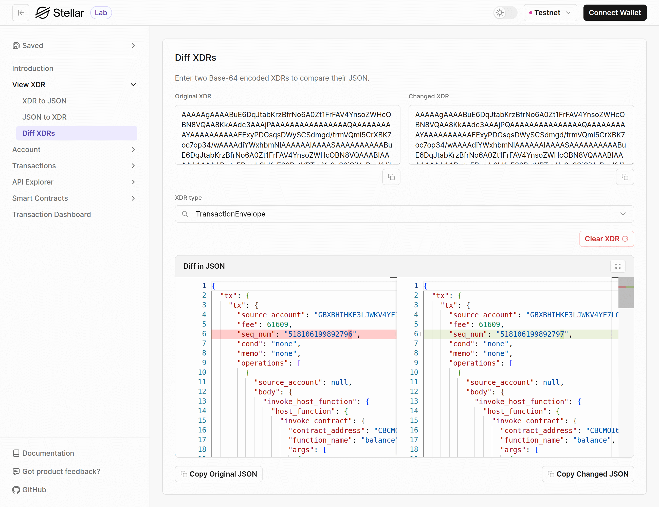 Lab: Diff XDRs output